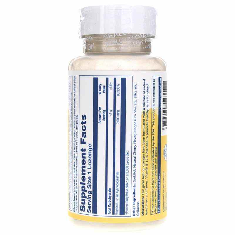 Vitamin B-12 2000 Mcg in Natural Cherry Flavor, by Solaray, image #3
