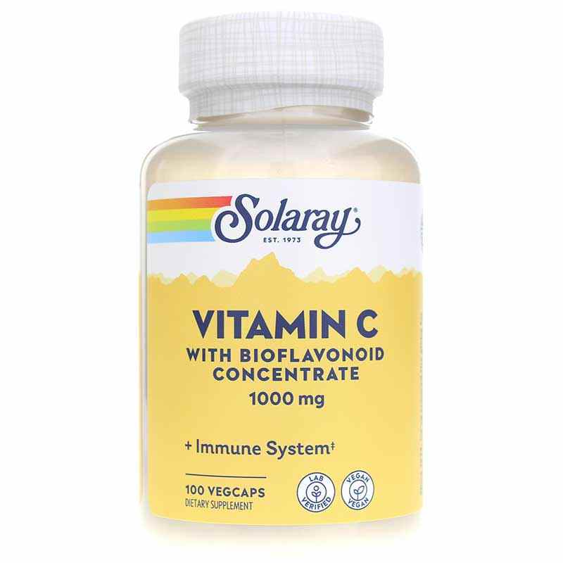 Vitamin C 1000 Mg with Bioflavonoid Concentrate, 100 Veg Capsules, by Solaray