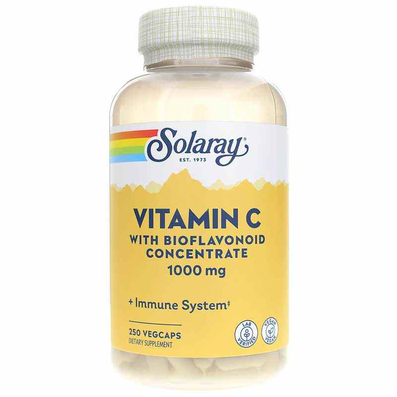 Vitamin C 1000 Mg with Bioflavonoid Concentrate, 250 Veg Capsules, by Solaray