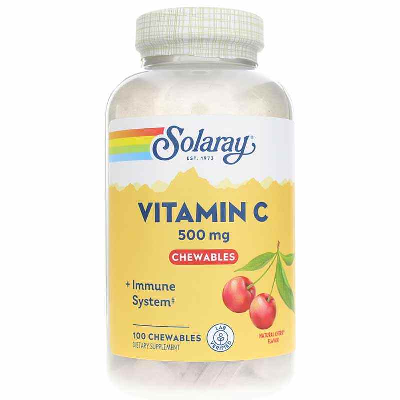 Vitamin C 500 Mg Chewable in Natural Cherry Flavor, by Solaray