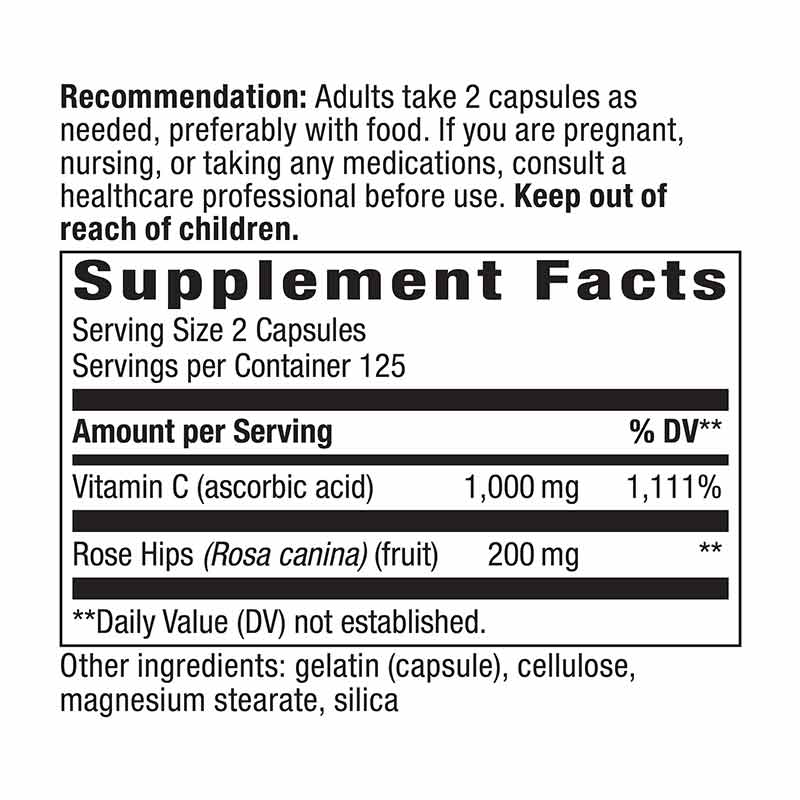 Vitamin C with Rose Hips, 250 Capsules, by Natures Way, image #2