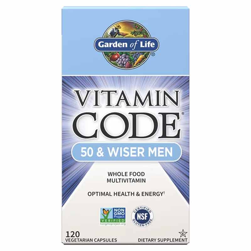Vitamin Code 50 & Wiser Men Multivitamin, 120 Veg Capsules, by Garden of Life
