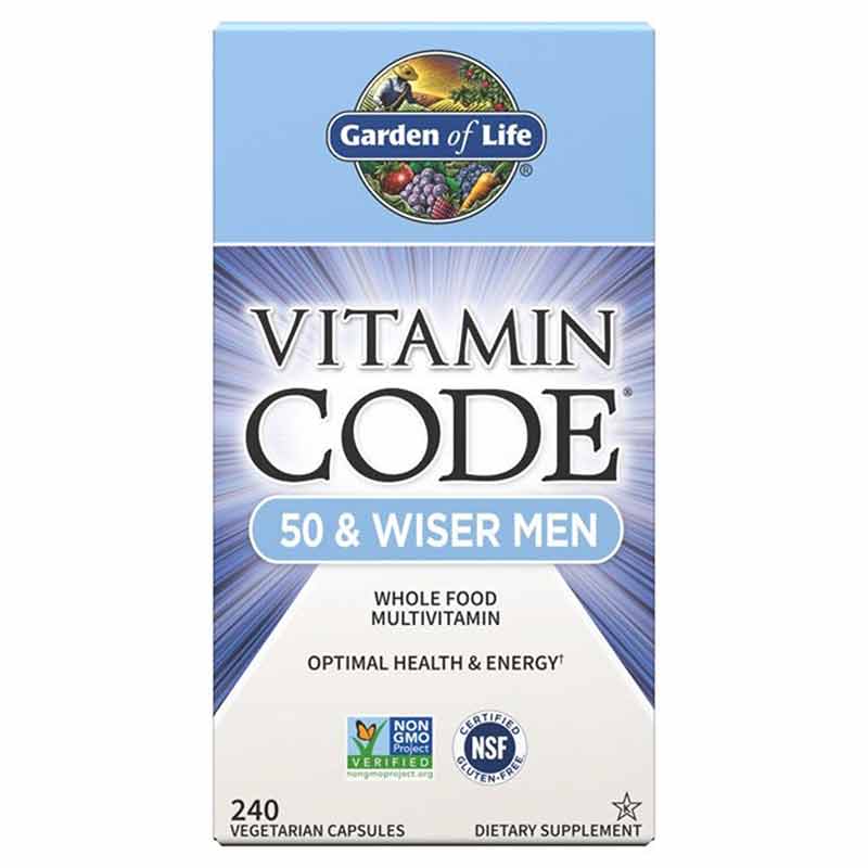 Vitamin Code 50 & Wiser Men Multivitamin, 240 Veg Capsules, by Garden of Life