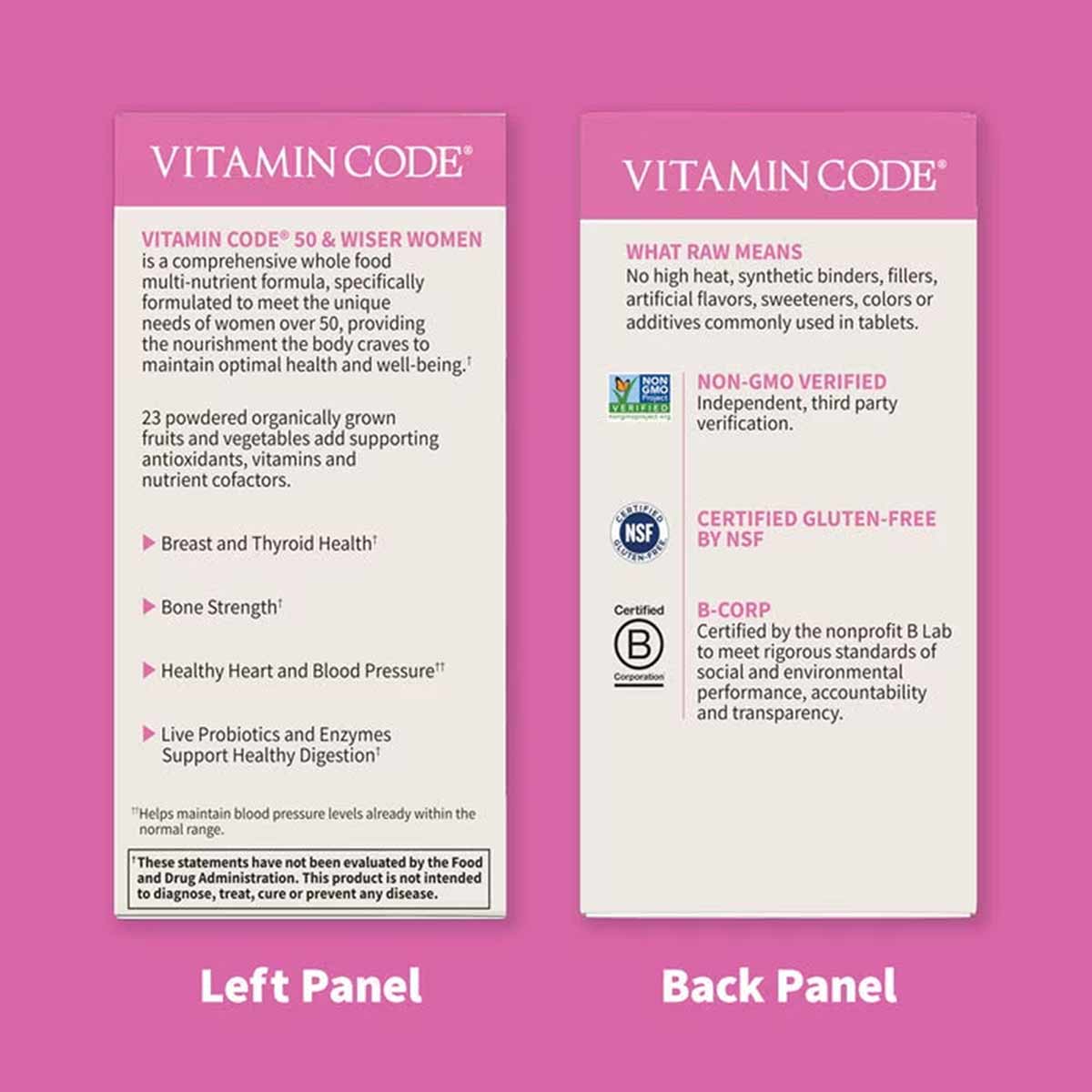 Vitamin Code 50 & Wiser Women Multivitamin, by Garden of Life