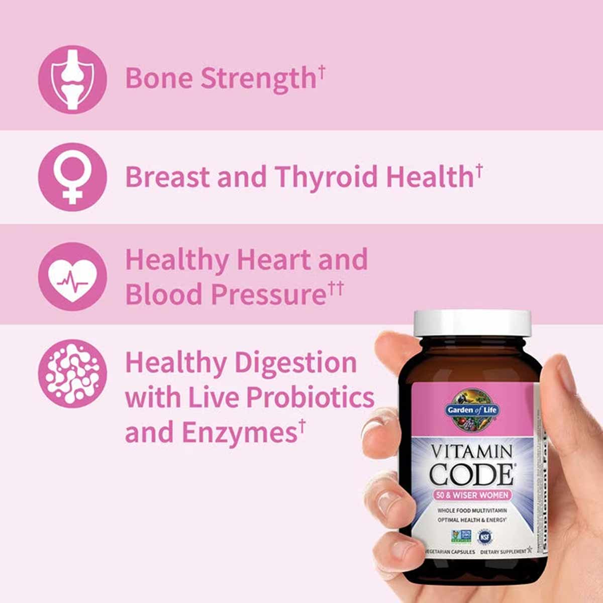 Vitamin Code 50 & Wiser Women Multivitamin, by Garden of Life