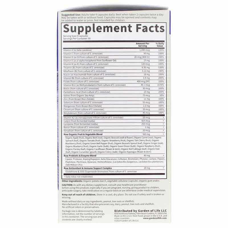 Vitamin Code Men Raw Whole Food Multivitamin, 120 Veg Capsules, by Garden of Life, image #2