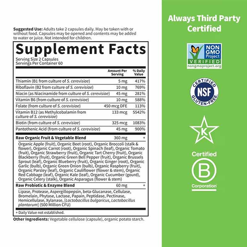 Vitamin Code Raw B-Complex, 120 Veg Capsules, by Garden of Life, image #2