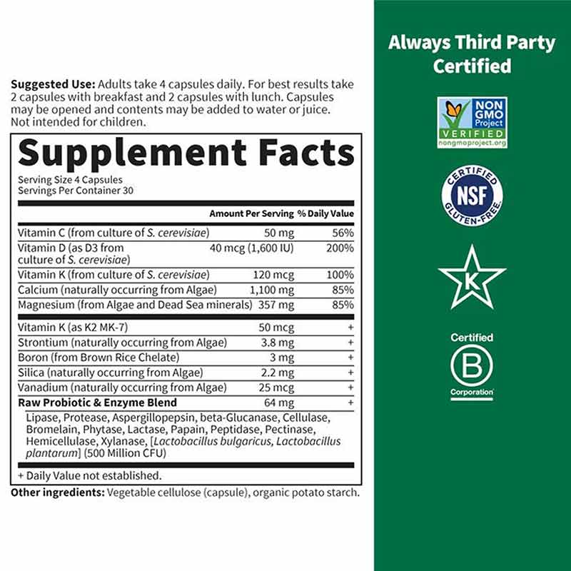 Vitamin Code Raw Calcium, 120 Veg Capsules, by Garden of Life, image #2