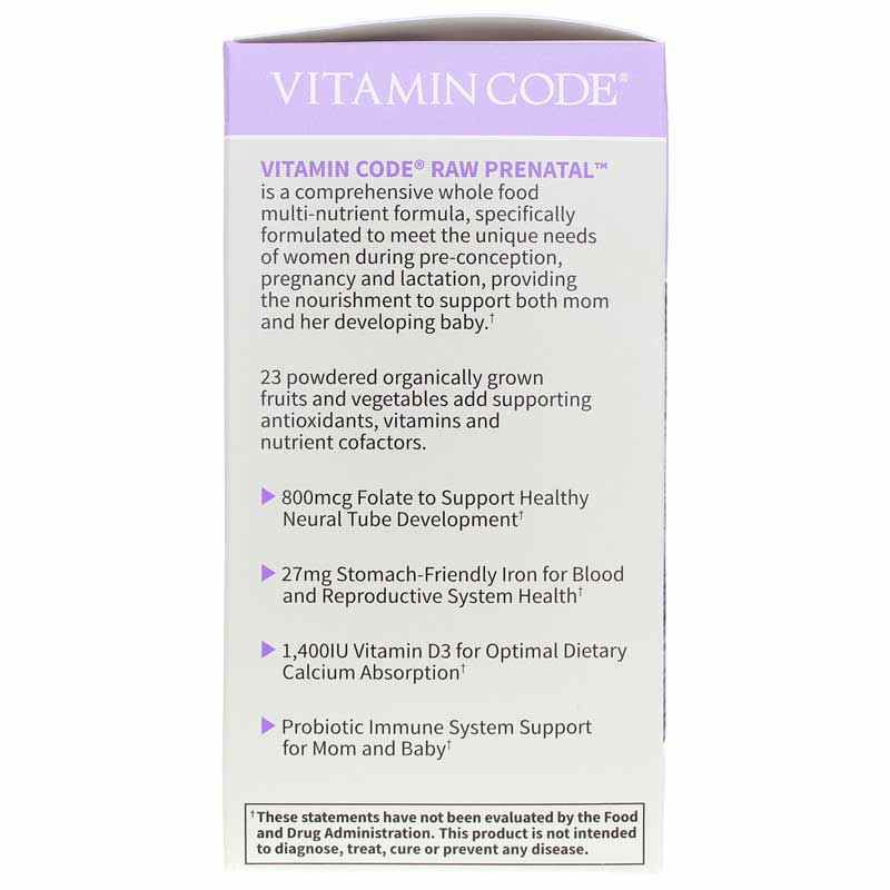 Vitamin Code Raw Prenatal Multivitamin, 90 Veg Capsules, by Garden of Life, image #4