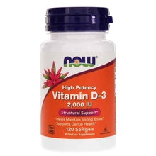 Vitamin D-3 2,000 IU, 120 Softgels, by NOW Foods