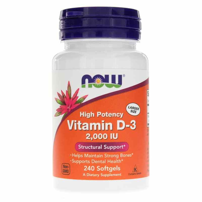 Vitamin D-3 2,000 IU, 240 Softgels, by NOW Foods
