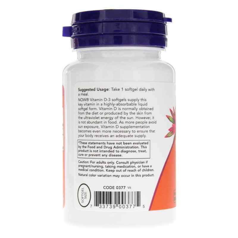 Vitamin D-3 2,000 IU, 240 Softgels, by NOW Foods, image #3