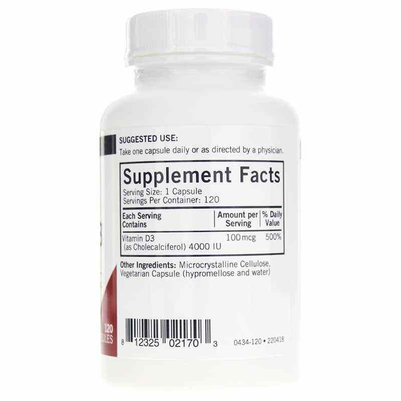 Vitamin D-3 4000 IU Capsules, by Kirkman, image #2