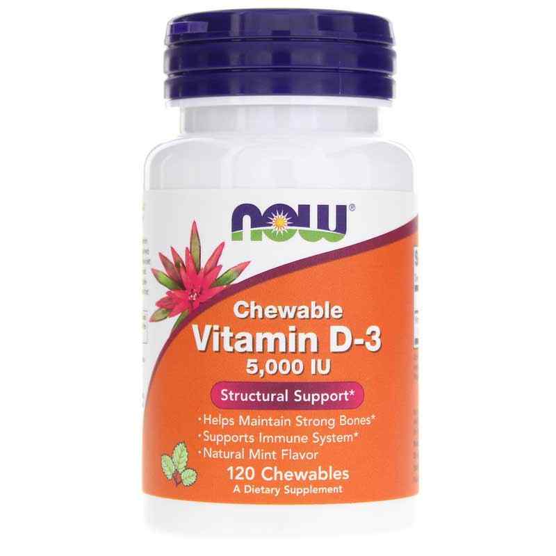 Vitamin D-3 5,000 IU Chewable, by NOW Foods