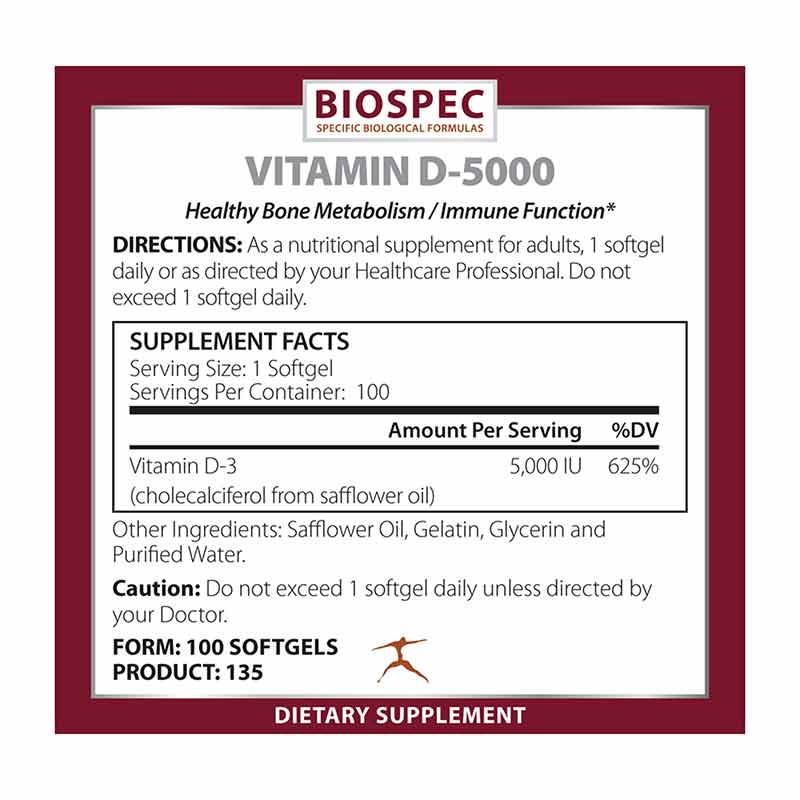 Vitamin D-5000, by BioSpec, image #2