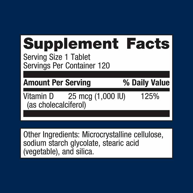 Vitamin D3 1000, 120 Tablets, by Metagenics, image #2