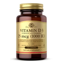 Vitamin D3 1000 IU Tablets, 180 Tablets, by Solgar