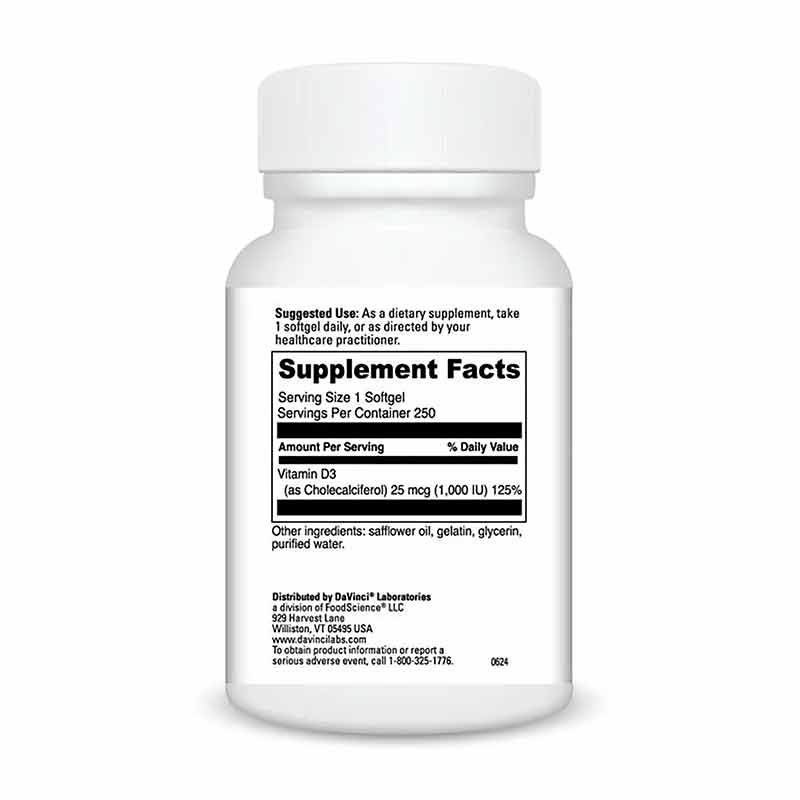 Vitamin D3 1,000 IU, by DaVinci Labs, image #3