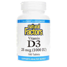 Vitamin D3 1000 IU Tablets, 180 Tablets, by Natural Factors