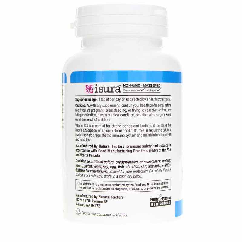 Vitamin D3 1000 IU Tablets, 180 Tablets, by Natural Factors, image #3