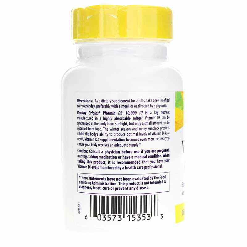Vitamin D3 10000 IU (250mcg), 120 Softgels, by Healthy Origins, image #3