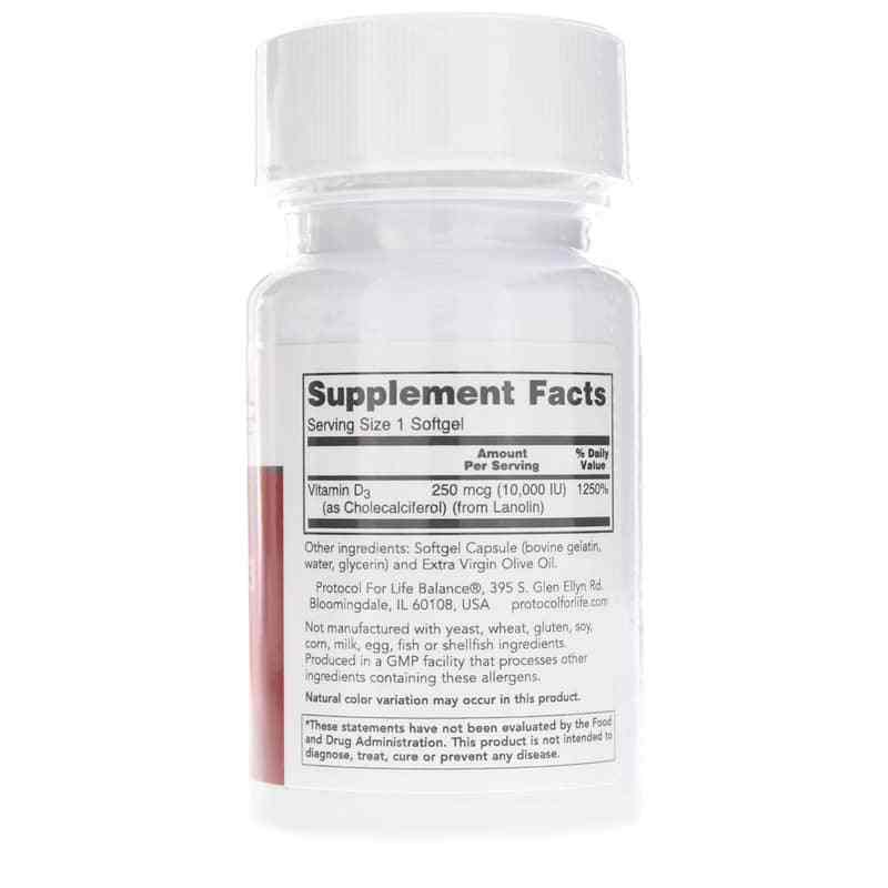 Vitamin D3 10,000 IU, by Protocol For Life Balance, image #2