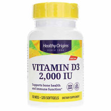 Vitamin D3 2000 IU (50mcg), 120 Softgels, by Healthy Origins