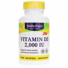 Vitamin D3 2000 IU (50mcg), 360 Softgels, by Healthy Origins