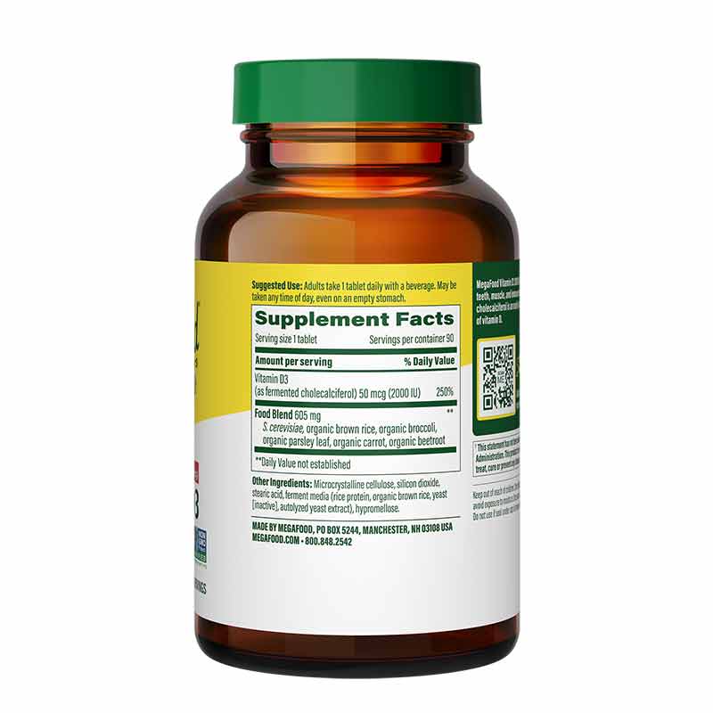 Vitamin D3 2000 IU, 90 Tablets, by Megafood, image #2
