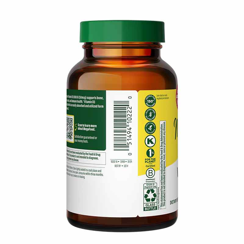 Vitamin D3 2000 IU, 90 Tablets, by Megafood, image #3