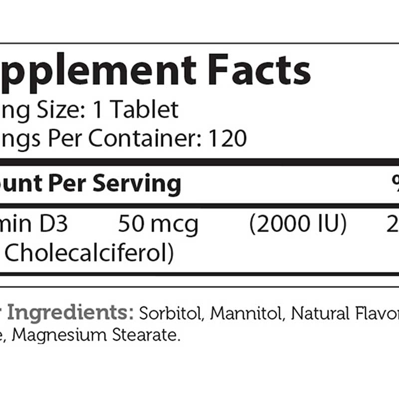 Vitamin D3 2000 IU Chewable, by Zahler, image #4