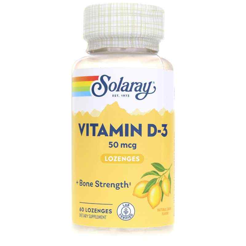 Vitamin D3 50 Mcg Lemon Flavor, by Solaray