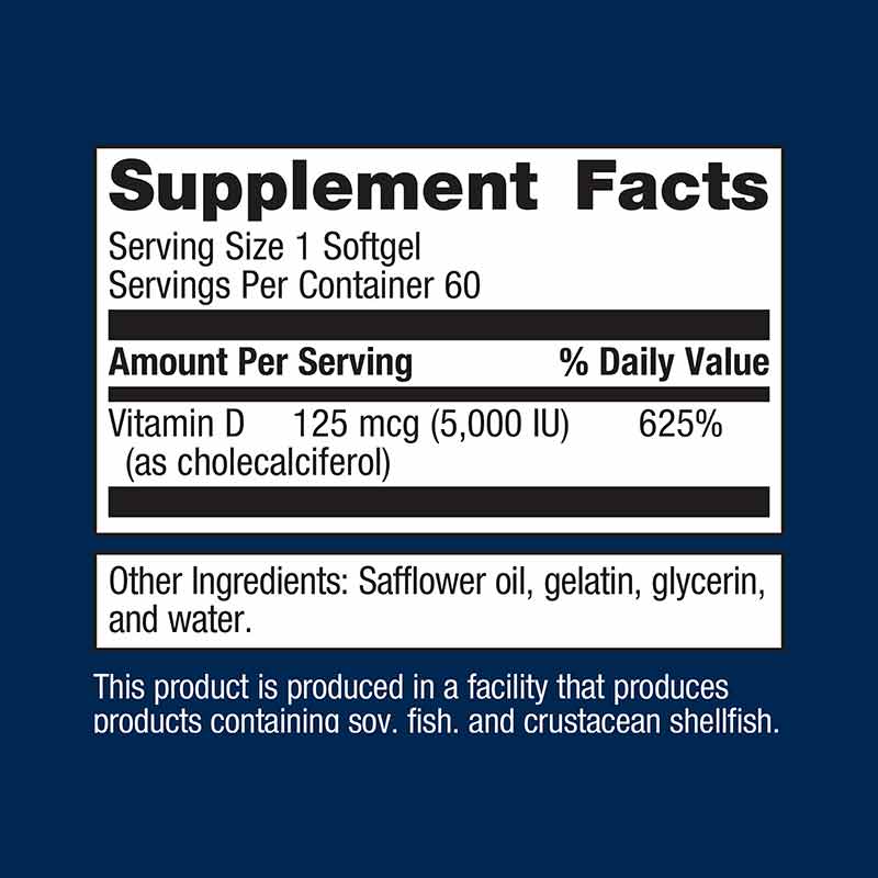Vitamin D3 5000, 60 Softgels, by Metagenics, image #2
