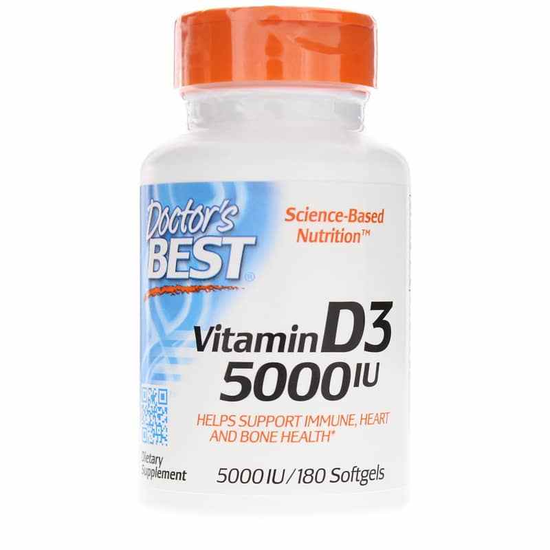 Vitamin D3 5000 IU, 180 Softgels, by Doctors Best