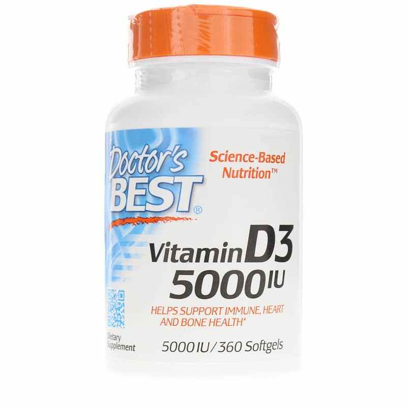 Vitamin D3 5000 IU, 360 Softgels, by Doctors Best