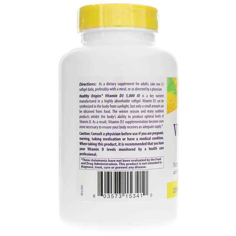Vitamin D3 5, 540 Softgels, by Healthy Origins, image #3