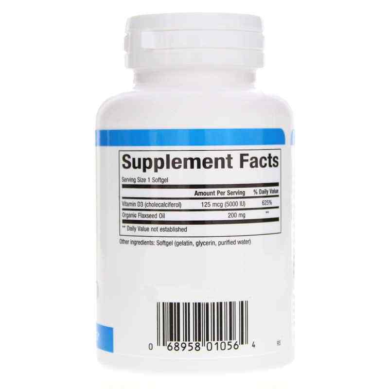 Vitamin D3 125 Mcg (5000 IU), 120 Softgels, by Natural Factors, image #2