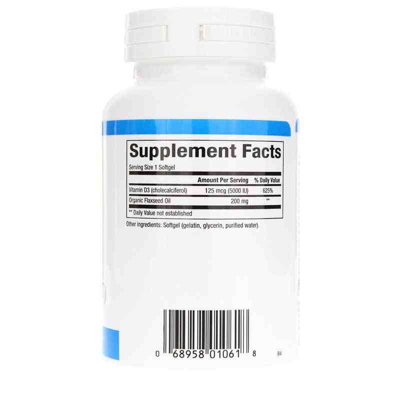 Vitamin D3 125 Mcg (5000 IU), 240 Softgels, by Natural Factors, image #2