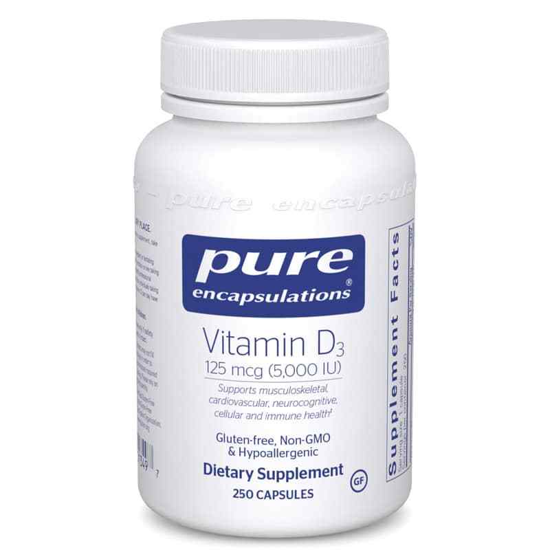 Vitamin D3 5000 IU, 250 Capsules, by Pure Encapsulations
