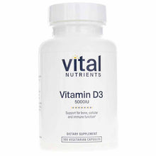 Vitamin D3 5000 IU, 180 Veg Capsules, by Vital Nutrients