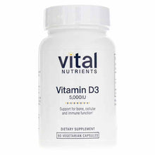 Vitamin D3 5000 IU, 90 Veg Capsules, by Vital Nutrients