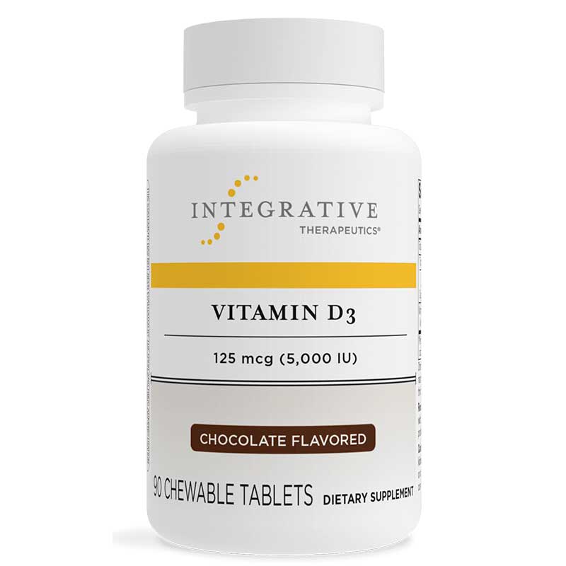 Vitamin D3 125 Mcg (5000 IU) Chocolate Flavor, by Integrative Therapeutics