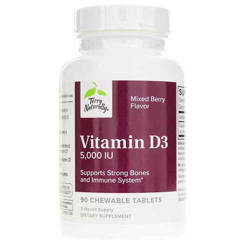 Vitamin D3 Chewable 5000 IU, by Terry Naturally