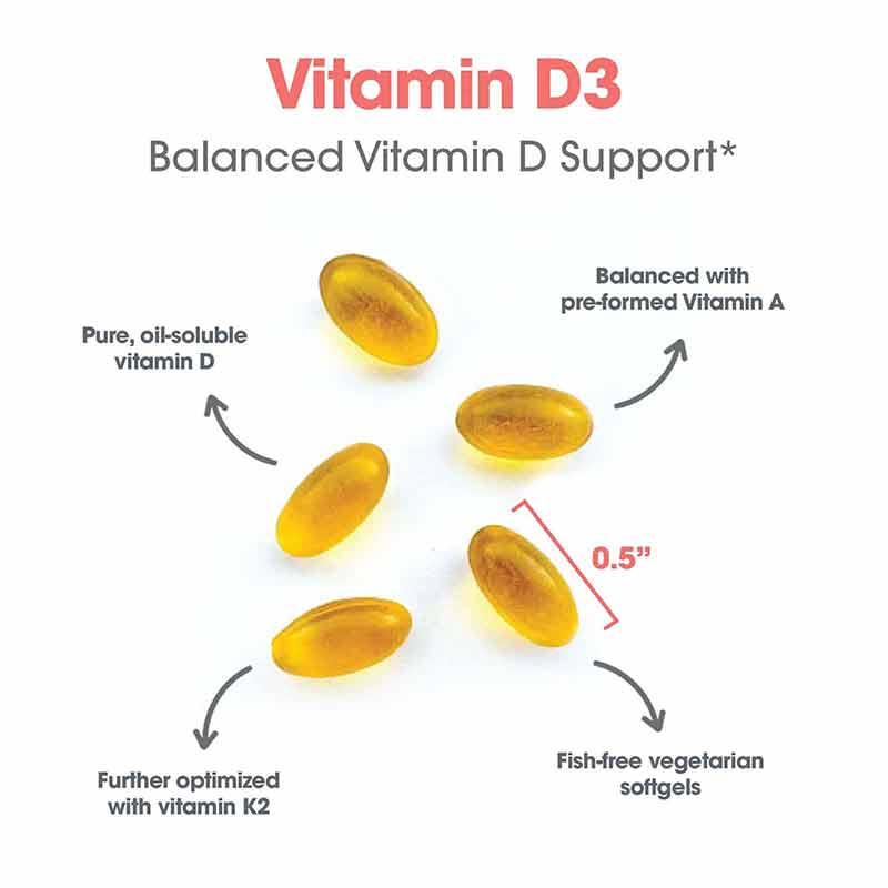 Vitamin D3 Complete Softgels, 60 Softgels, by Allergy Research Group, image #4