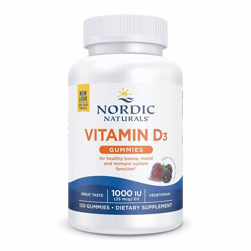 Vitamin D3 Gummies 1000 IU, 120 Gummies, by Nordic Naturals