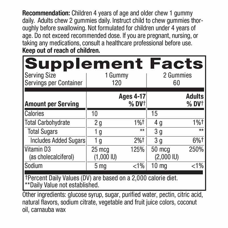 Vitamin D3 Gummies 2000 IU, by Natures Way, image #2