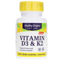 Vitamin D3 & K2, 60 Softgels, by Healthy Origins