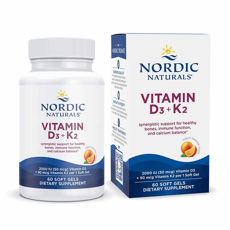 Vitamin D3 + K2, 60 Softgels, by Nordic Naturals, image #3