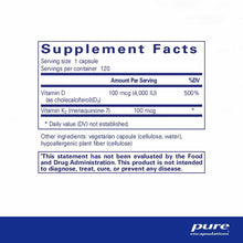 Vitamin D3 & K2, 120 Capsules, by Pure Encapsulations