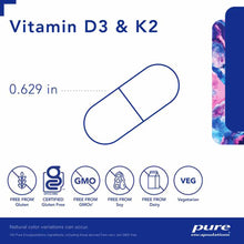 Vitamin D3 & K2, 120 Capsules, by Pure Encapsulations